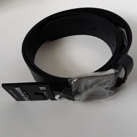 True Religion Mens Black Leather Belt Size 38 - Picture 9 of 11